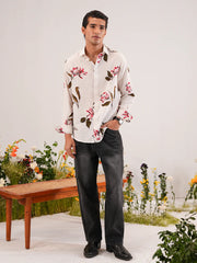 Ivory Blossom Digital Printed Casual Shirt