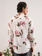 Ivory Blossom Digital Printed Casual Shirt