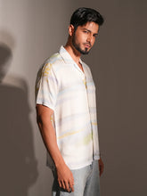 The Horizon Abstract Digital Print Cuban Collar Shirt