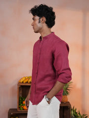 Men's Premium Linen Mandarin Collar Shirt