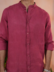 Men's Premium Linen Mandarin Collar Shirt