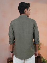 Men's Premium Linen Mandarin Collar Shirt