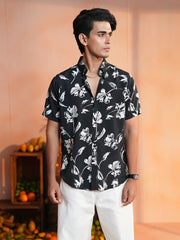 Onyx Blossom Casual Resort Shirt