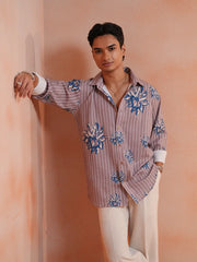 Ethereal Bloom Stripe Relaxed Shirt