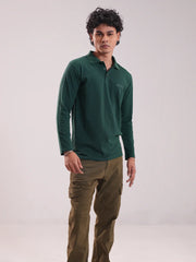 Men’s Dark Green Full Sleeve Polo Shirt