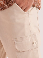 Men’s Beige Utility Cargo Pants