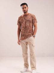 Men’s Tropical Leaf Print Crew Neck Tee