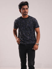 Midnight Bloom Printed Men's T-Shirt
