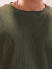 Olive Core Men's Ribbed T-Shirt