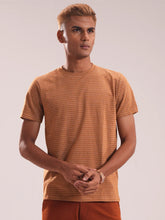 Men’s Caramel Striped Crew Neck Tee