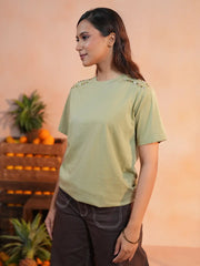 Olive Gilded Shoulder Premium Tee