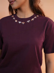 Mulberry Tiara Zardozi Premium Tee