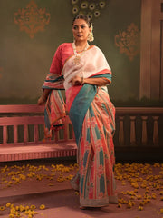 Women’s Digital Printed Half-Silk Saree .