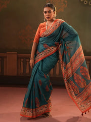 Half Silk Digital Printed Saree