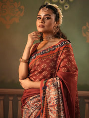 Digital Printed Half Silk Saree