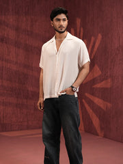 Mens short sleeve Cuban Collar Shirt