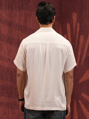 Mens short sleeve Cuban Collar Shirt