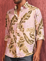 Men’s Blush Olive Abstract Crinkle Shirt