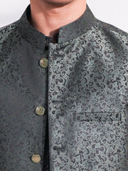 Men's Premium Black Jacquard Waistcoat