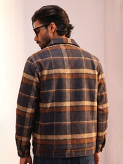 Men’s Soft-check Taffeta-Lined Casual Jacket