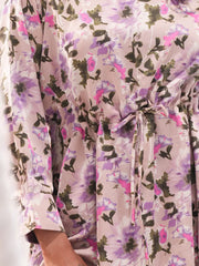 Blossom Tie-Waist Crepe Silk Top