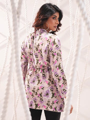 Blossom Tie-Waist Crepe Silk Top