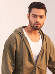 Men’s Oversized Drop-Shoulder Zip Hoodie