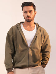 Men’s Oversized Drop-Shoulder Zip Hoodie