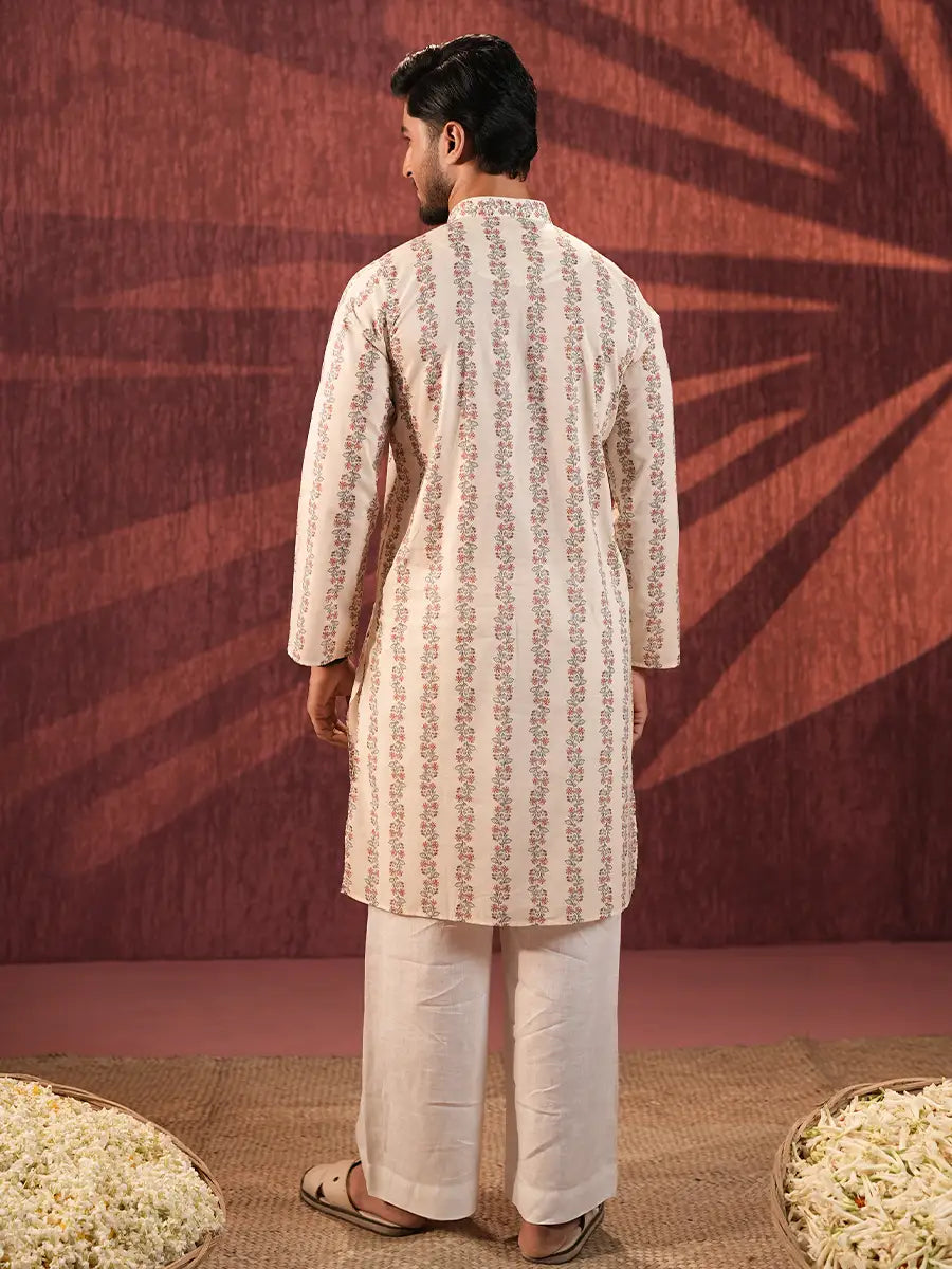 Men's Digital  Printed Cotton Panjabi