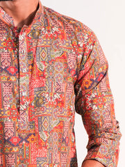 The Ethnic Fusion Digital Print Cotton Panjabi