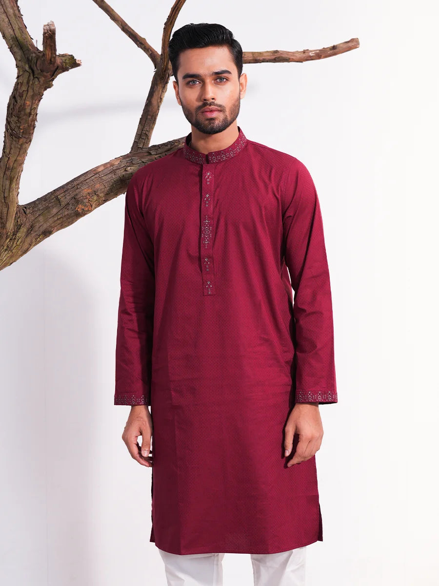 The Royal Maroon Embroidered Panjabi