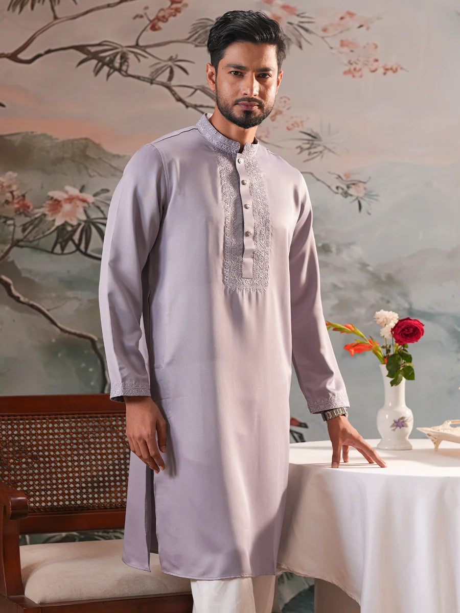 Lavender Mist Premium Embroidered Panjabi