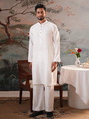 Classic White Zen Panjabi with Snap Buttons
