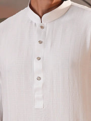 Classic White Zen Panjabi with Snap Buttons