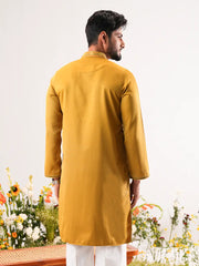 Saffron Gold Tonal Embroidered Panjabi