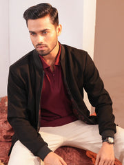 Dual-Mode Reversible Suede Velvet Bomber Jacket