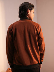 Classic Suede Velvet Bomber Jacket – Premium Winter Edition