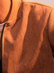 Classic Suede Velvet Bomber Jacket – Premium Winter Edition