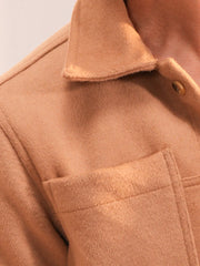 Men’s Classic Camel Wool-Touch Utility Jacket