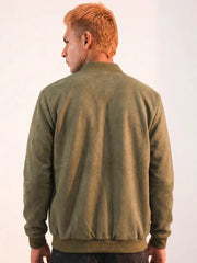 Dual-Mode Reversible Suede Velvet Bomber Jacket