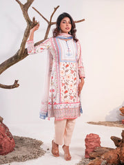 Ivory Bloom Digital Printed Crepe Silk 3-Piece Suite