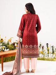 Crimson Bloom Digital Printed Shamuk Silk Ensemble