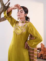 Zardozi Work Salwar Kameez with Digital Printed Dupatta Set