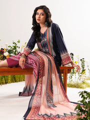 Midnight Bloom Digital Printed Shamuk Silk Ensemble