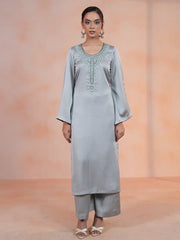 Silver Ether Zardozi Co-Ord Set