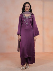 Amethyst Royal Zardozi Crepe Silk Suit Set