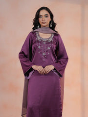 Amethyst Royal Zardozi Crepe Silk Suit Set