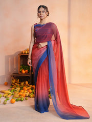 Crimson Indigo Dusk Saree