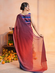 Crimson Indigo Dusk Saree