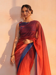 Crimson Indigo Dusk Saree
